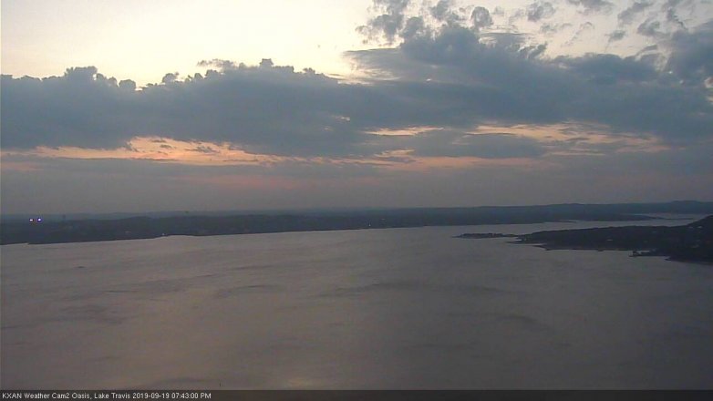 Lake Travis webcam, September 19, 2019 6:45 PM CT