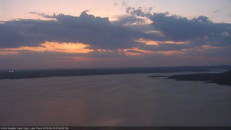 Lake Travis webcam, September 19, 2019 6:50 PM CT