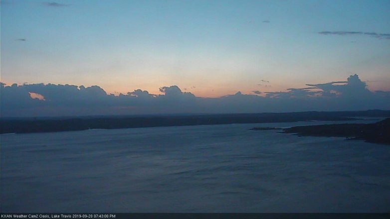 Lake Travis webcam, September 20, 2019 6:45 PM CT