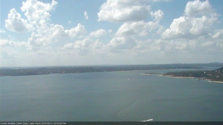 Lake Travis webcam, September 21, 2019 1:55 PM CT
