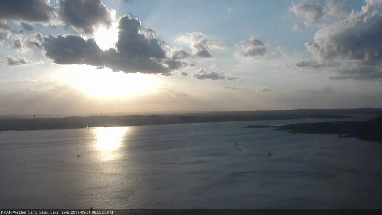 Lake Travis webcam, September 21, 2019 5:55 PM CT