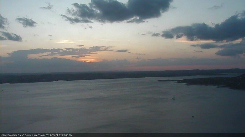 Lake Travis webcam, September 21, 2019 6:25 PM CT