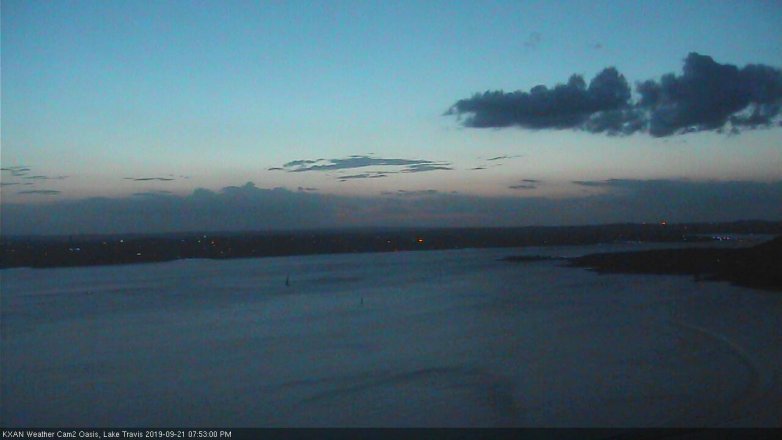 Lake Travis webcam, September 21, 2019 6:55 PM CT