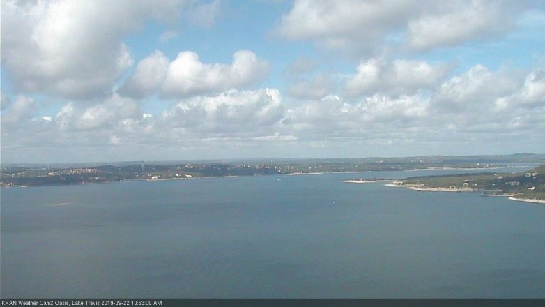 Lake Travis webcam, September 22, 2019 9:55 AM CT