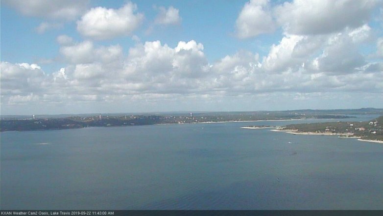 Lake Travis webcam, September 22, 2019 10:45 AM CT