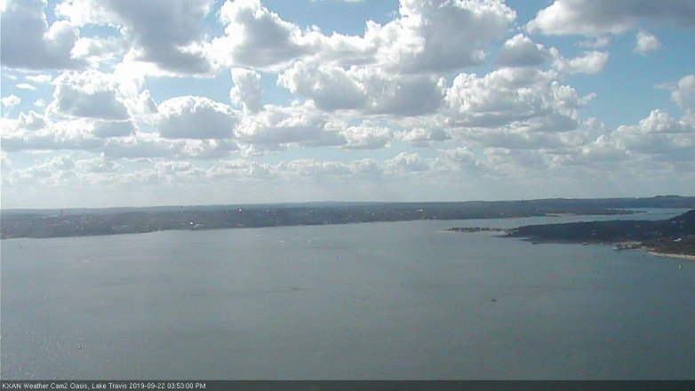 Lake Travis webcam, September 22, 2019 2:55 PM CT