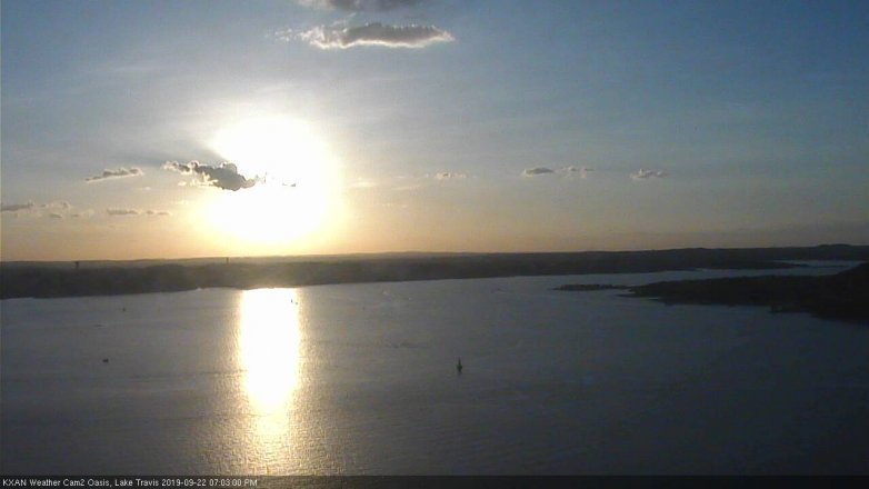 Lake Travis webcam, September 22, 2019 6:05 PM CT