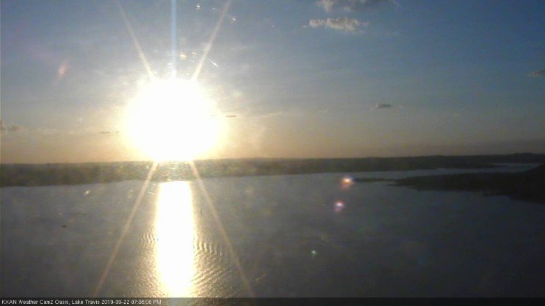 Lake Travis webcam, September 22, 2019 6:10 PM CT