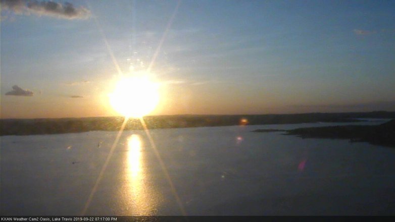 Lake Travis webcam, September 22, 2019 6:20 PM CT
