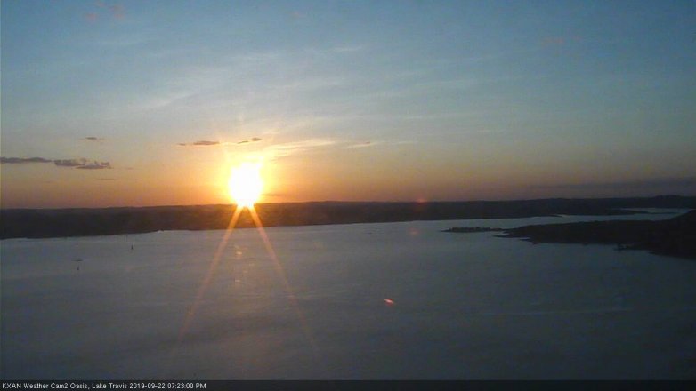 Lake Travis webcam, September 22, 2019 6:25 PM CT