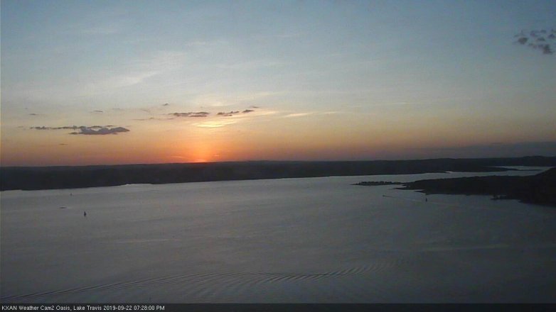 Lake Travis webcam, September 22, 2019 6:30 PM CT