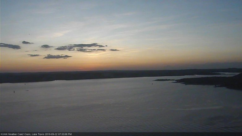 Lake Travis webcam, September 22, 2019 6:35 PM CT