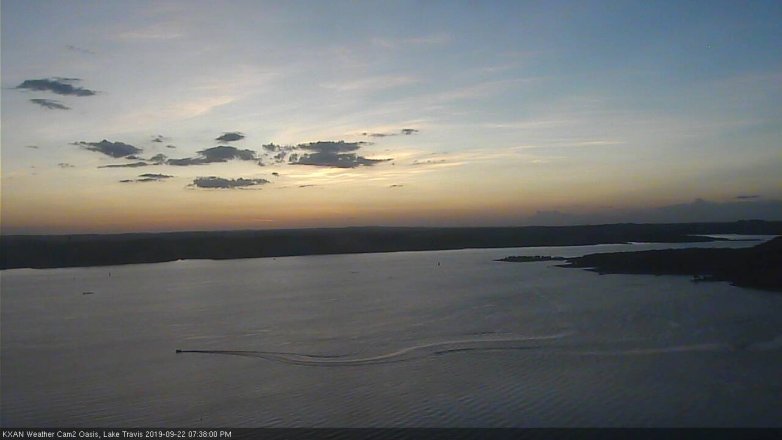 Lake Travis webcam, September 22, 2019 6:40 PM CT