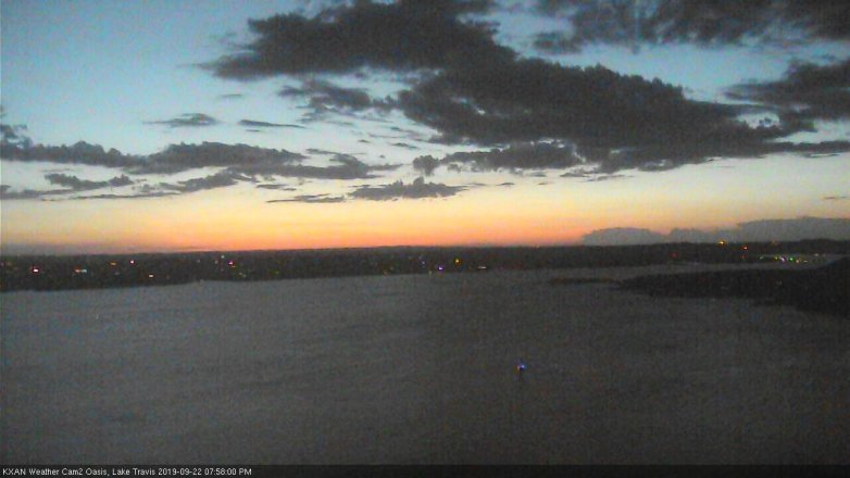 Lake Travis webcam, September 22, 2019 7:00 PM CT