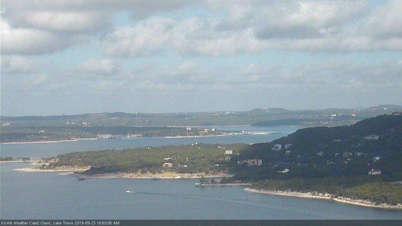 Lake Travis webcam, September 23, 2019 9:05 AM CT