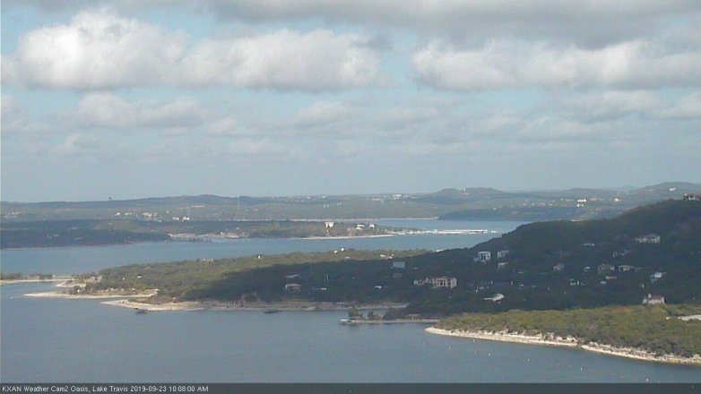 Lake Travis webcam, September 23, 2019 9:10 AM CT