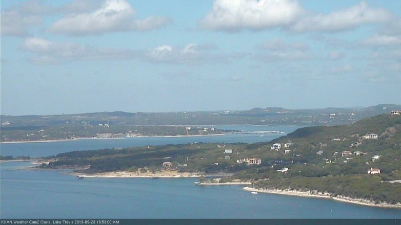 Lake Travis webcam, September 23, 2019 9:55 AM CT