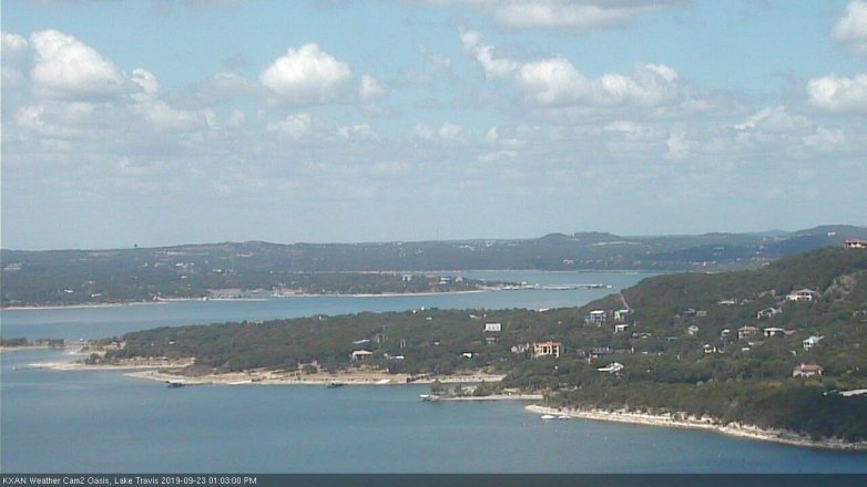 Lake Travis webcam, September 23, 2019 12:05 PM CT
