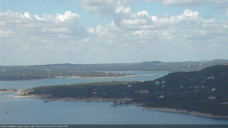 Lake Travis webcam, September 23, 2019 12:30 PM CT