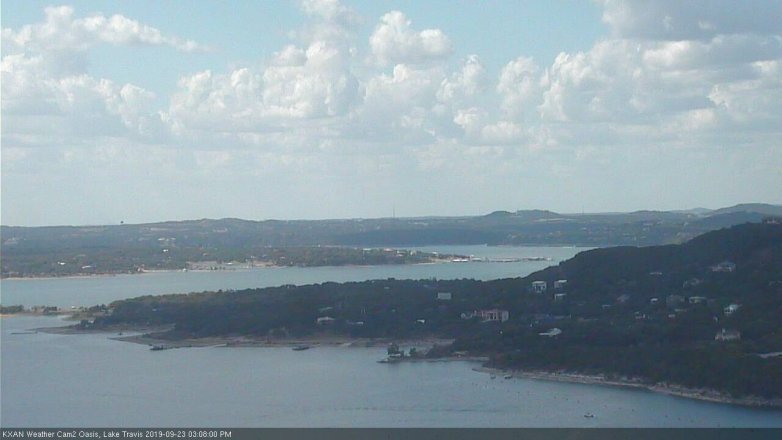 Lake Travis webcam, September 23, 2019 2:10 PM CT