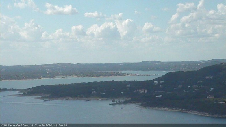 Lake Travis webcam, September 23, 2019 2:30 PM CT