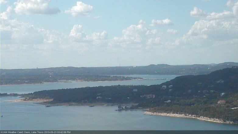 Lake Travis webcam, September 23, 2019 2:45 PM CT