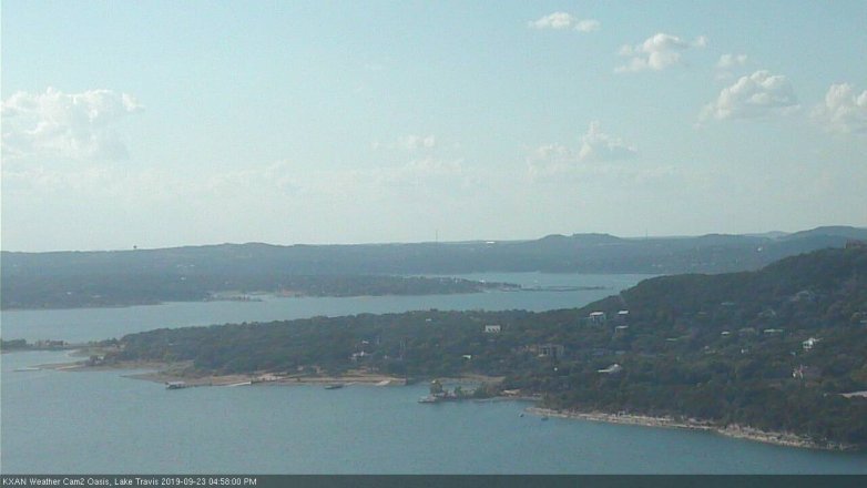 Lake Travis webcam, September 23, 2019 4:00 PM CT