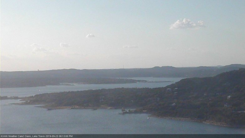 Lake Travis webcam, September 23, 2019 5:15 PM CT
