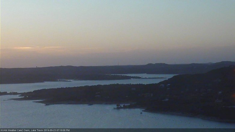 Lake Travis webcam, September 23, 2019 6:20 PM CT