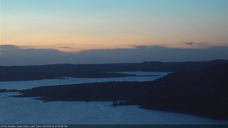 Lake Travis webcam, September 23, 2019 6:45 PM CT