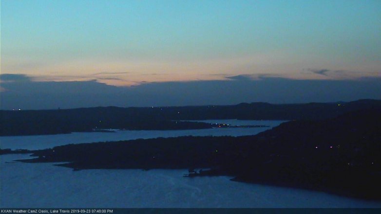 Lake Travis webcam, September 23, 2019 6:50 PM CT