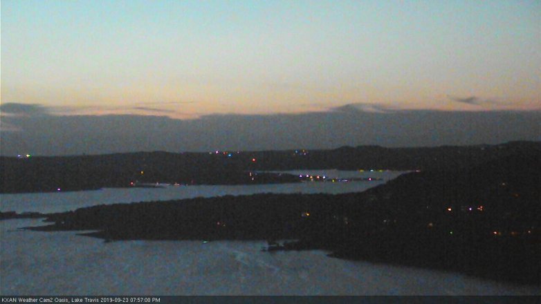 Lake Travis webcam, September 23, 2019 7:00 PM CT