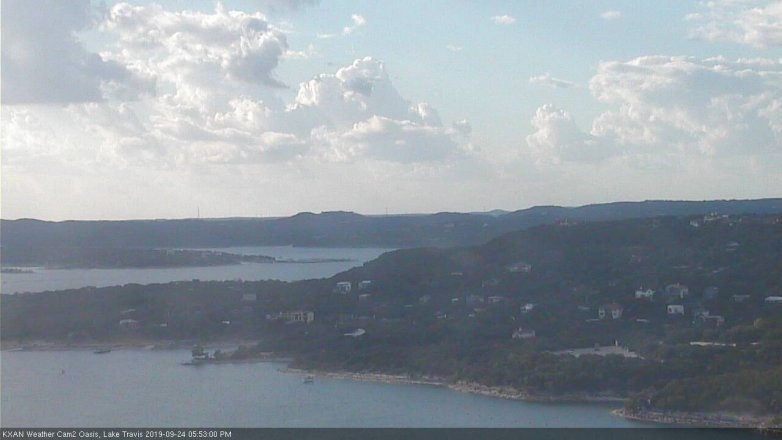 Lake Travis webcam, September 24, 2019 4:55 PM CT