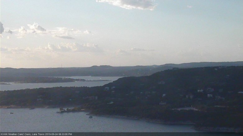 Lake Travis webcam, September 24, 2019 5:35 PM CT