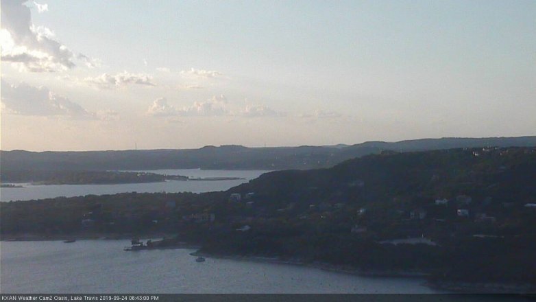 Lake Travis webcam, September 24, 2019 5:45 PM CT