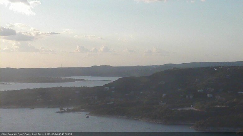 Lake Travis webcam, September 24, 2019 5:50 PM CT