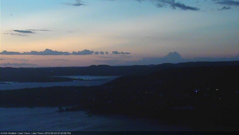 Lake Travis webcam, September 24, 2019 6:45 PM CT