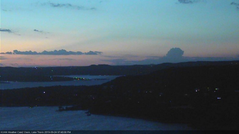 Lake Travis webcam, September 24, 2019 6:50 PM CT