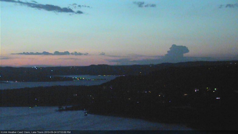 Lake Travis webcam, September 24, 2019 6:55 PM CT