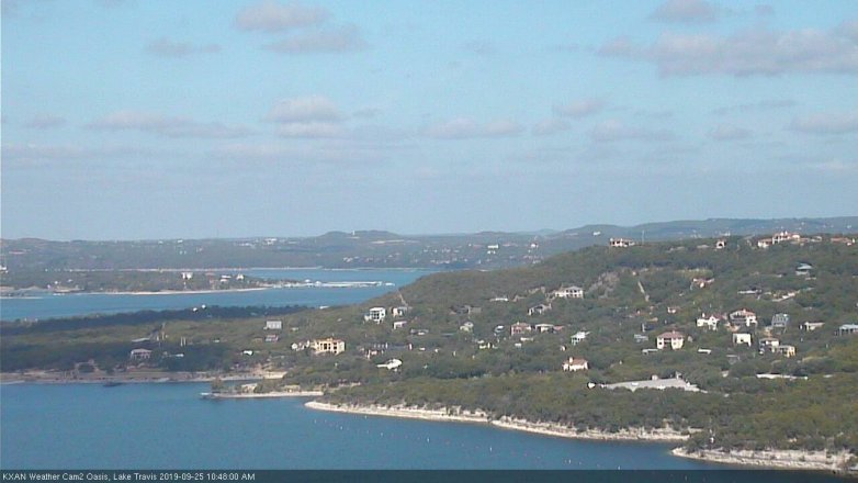 Lake Travis webcam, September 25, 2019 9:50 AM CT