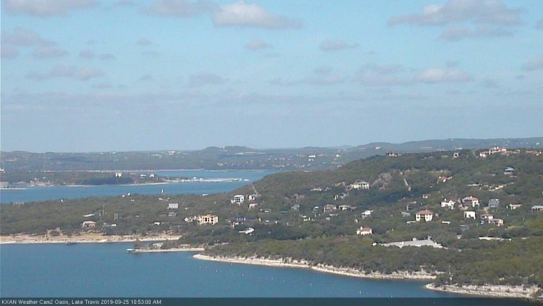 Lake Travis webcam, September 25, 2019 9:55 AM CT