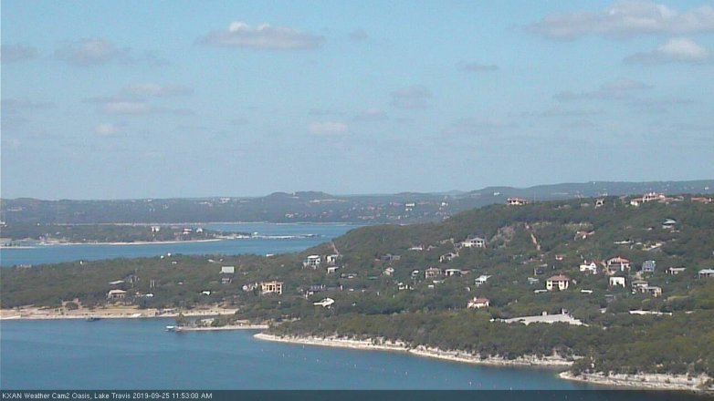 Lake Travis webcam, September 25, 2019 10:55 AM CT