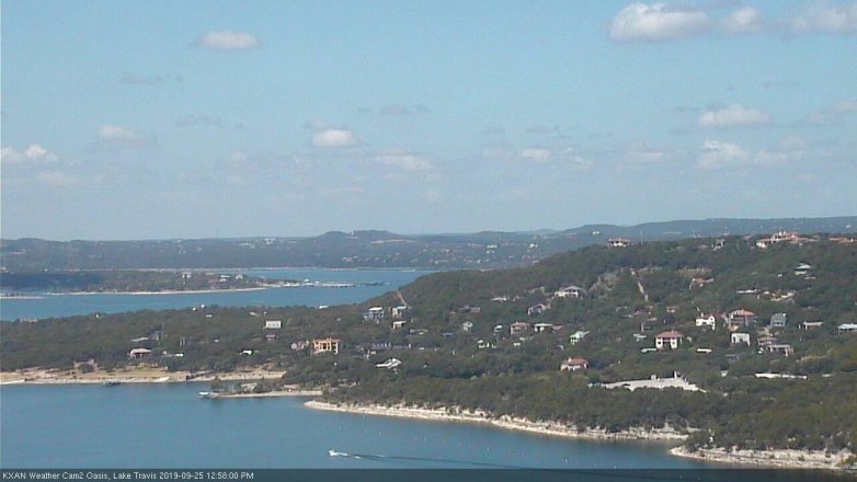 Lake Travis webcam, September 25, 2019 12:00 PM CT