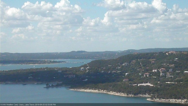 Lake Travis webcam, September 25, 2019 1:55 PM CT