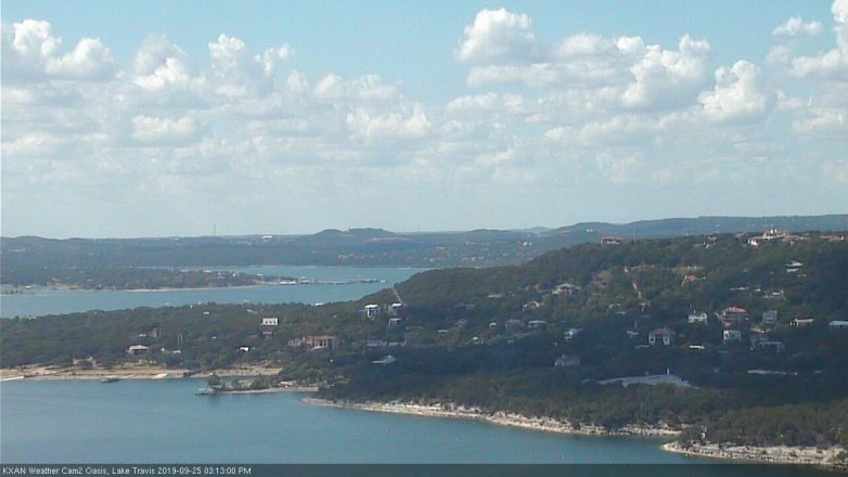 Lake Travis webcam, September 25, 2019 2:15 PM CT