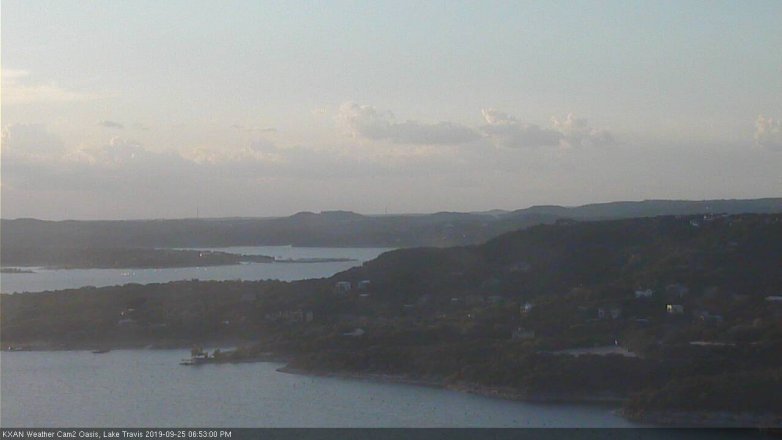 Lake Travis webcam, September 25, 2019 5:55 PM CT