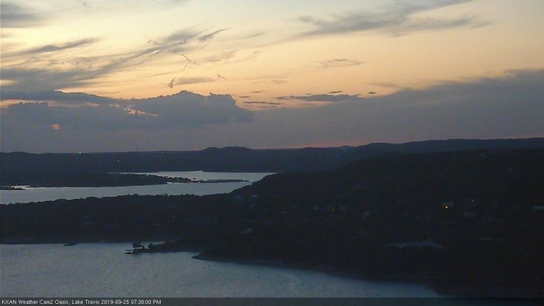 Lake Travis webcam, September 25, 2019 6:40 PM CT
