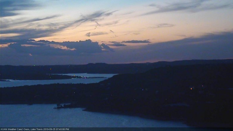 Lake Travis webcam, September 25, 2019 6:45 PM CT