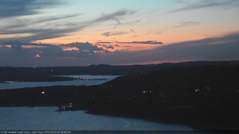Lake Travis webcam, September 25, 2019 6:50 PM CT