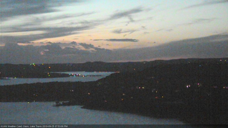 Lake Travis webcam, September 25, 2019 6:55 PM CT